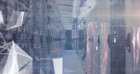 Futuristic Data Center with Virtual Interfaces - Download Free Stock Images Pikwizard.com