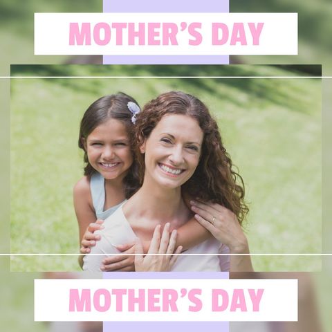 Joyful Mother and Daughter Embrace in Sunlit Park Celebrating Mother's Day - Download Free Stock Templates Pikwizard.com