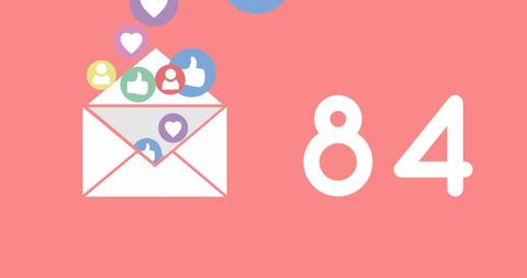 Social Media Engagement Notification Icon on Pink Background - Download Free Stock Images Pikwizard.com