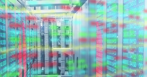 Colorful Data Streams in Modern Server Room - Download Free Stock Images Pikwizard.com
