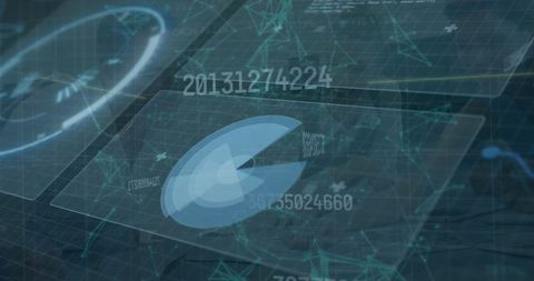 Futuristic Data Interface with Business Collaboration in Office - Download Free Stock Images Pikwizard.com