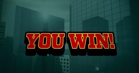 You Win Text Overlay on Modern Cityscape Background - Download Free Stock Images Pikwizard.com