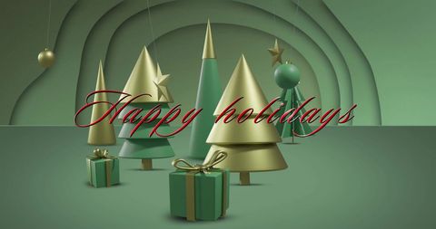 Abstract Festive Holiday Scene with Christmas Decorations
