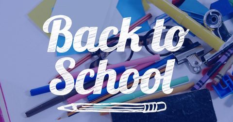Creative Back to School Supplies with Text Overlay