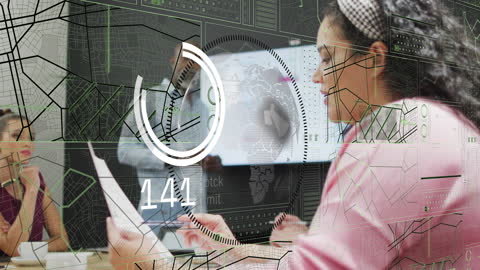 Digital Data Visualization in Modern Business Meeting