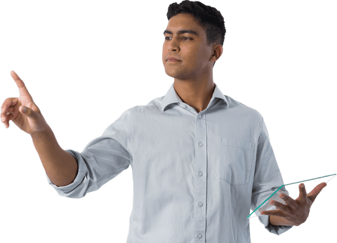 Transparent Interaction with Virtual Screen for Business Concept - Download Free Stock Videos Pikwizard.com