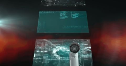 High-tech data processing display