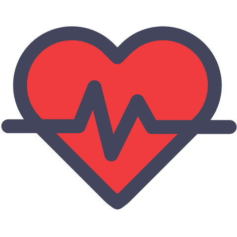 Red Heart with Lifeline Vector Illustration on Transparent Background - Download Free Stock Videos Pikwizard.com