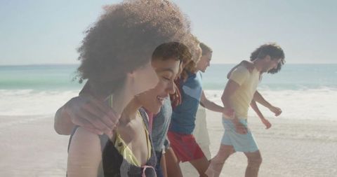 Friendship and Serenity on Sunlit Beach