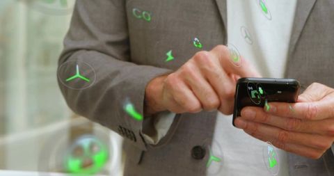 Senior Professional Engaging with Eco-friendly Technology