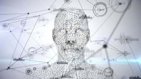 Digital Network Connection on Abstract Human Model