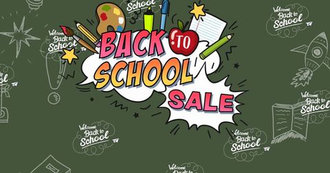 Back to school sale educational promotion banner
