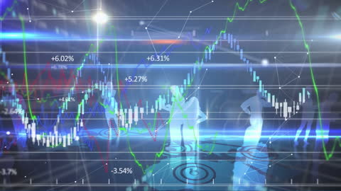 Futuristic Digital Interface Display with Global Data Visualization