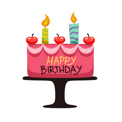 transparent pink birthday cake with candles and cherries - Download Free Stock Videos Pikwizard.com