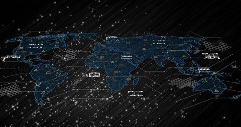 Global network and data streams connecting world