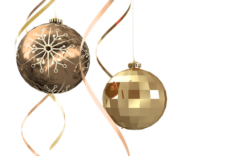 Transparent Hanging Gold Christmas Bauble Decorations Sparkle