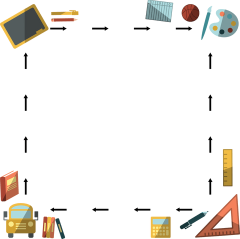 colorful transparent school border with education icons - Download Free Stock Videos Pikwizard.com