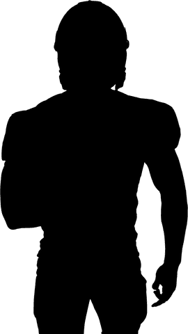 Transparent silhouette athlete holding ball in sporty pose