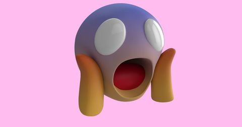 3D Scream Emoji with Gold Confetti on Pink Background - Download Free Stock Images Pikwizard.com