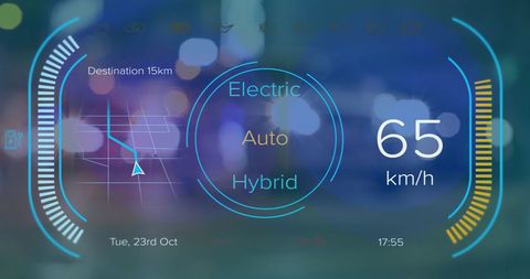 Digital Dashboard Display in Autonomous Electric Vehicle - Download Free Stock Images Pikwizard.com