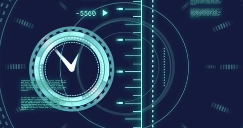 Futuristic Digital Clock Interface with Data Integration - Download Free Stock Images Pikwizard.com