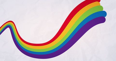 Colorful Rainbow Lines on White Background with Pride Theme