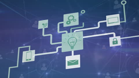 Digital Connectivity and Technology Icons Concept