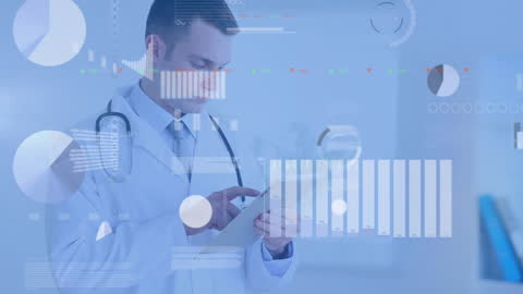 Doctor Analyzing Digital Data in Hospital