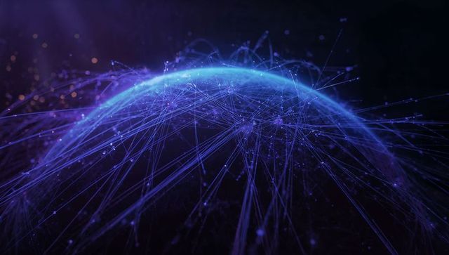 Futuristic Network Globe with Glowing Connections