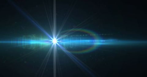 Prismatic lens flare on black background