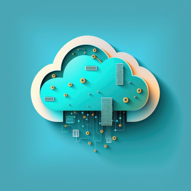 Digital blue cloud with computer circuit board, created using generative ai technology - Download Free Stock Photos Pikwizard.com