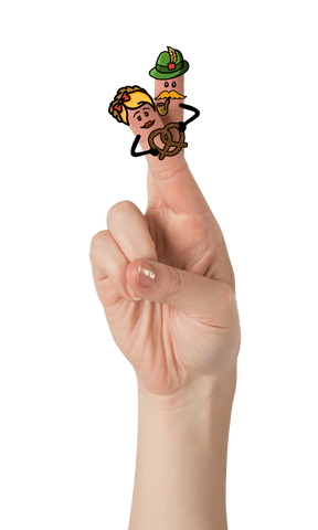 Fingers with Bavarian Characters on Transparent Background - Download Free Stock Videos Pikwizard.com