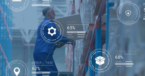 Modern Technology Enhances Warehouse Shipping Process - Download Free Stock Images Pikwizard.com