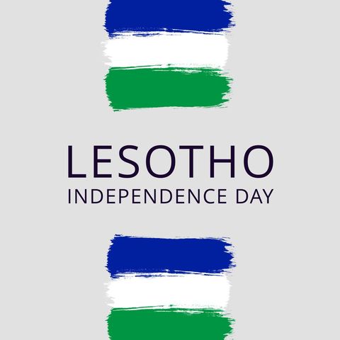Lesotho independence day celebration with flag illustration