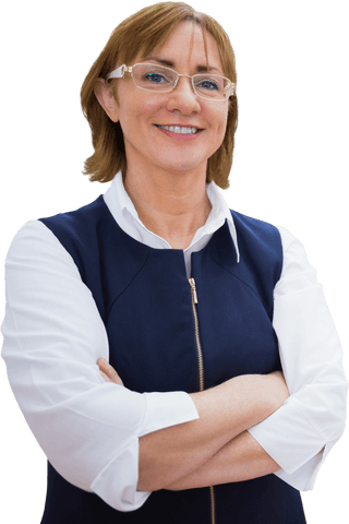 transparent portrait of confident female teacher wearing glasses - Download Free Stock Videos Pikwizard.com
