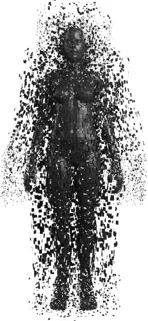 Transparent Black Pixels Forming 3D Female Avatar for Digital Interface Concepts - Download Free Stock Videos Pikwizard.com