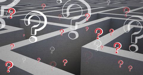 Question Marks Hovering Over Complex Gray Maze Background - Download Free Stock Images Pikwizard.com