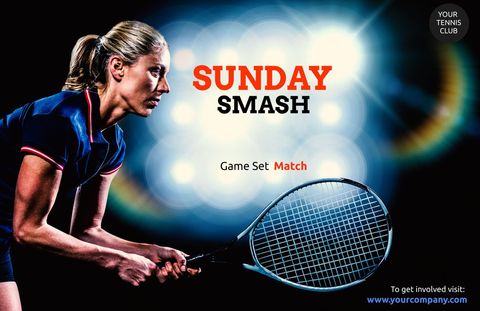 focused athlete ready for tennis serve at event promotional - Download Free Stock Templates Pikwizard.com