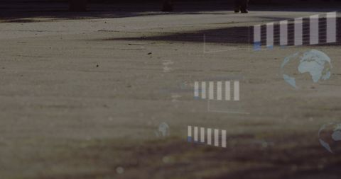 Multiple Exposure of Business Graphs and Walking on Street