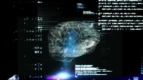 Digital Brain with Holographic Codes and AI Concept