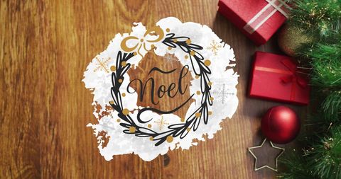 Festive Christmas Card with Artistic Graphic Overlays - Download Free Stock Images Pikwizard.com