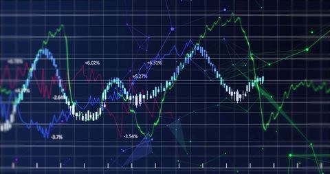 Financial Data Charts with Network Connections Digital Interface - Download Free Stock Images Pikwizard.com