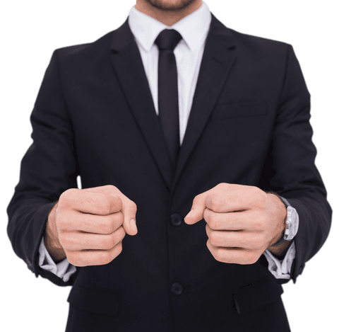 professional in suit clenching fists isolated on transparent background - Download Free Stock Videos Pikwizard.com