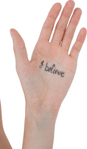 Close-up Transparent Hand Showing 'I Believe' - Download Free Stock Videos Pikwizard.com
