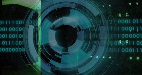 Futuristic Digital Interface with Data and Technology