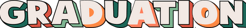 3d pastel graduation typography with drop shadows