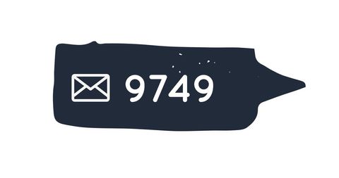 Message notification icon showing 9749 alerts