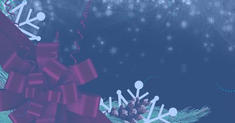 Festive Christmas Background with Snowflakes and Holiday Decor