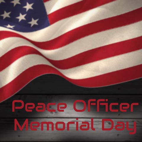 Peace Officer Memorial Day with Waving American Flag - Download Free Stock Templates Pikwizard.com