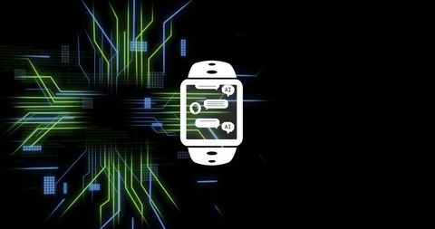 AI Data Processing on Smartwatch with Digital Circuit Interfaces - Download Free Stock Images Pikwizard.com